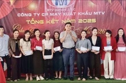 Công đoàn Công ty May Xuất khẩu MTV khen thưởng tập thể, cá nhân xuất sắc