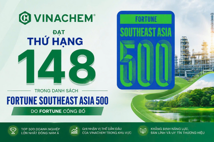 VINACHEM được vinh danh trong bảng xếp hạng 500 doanh nghiệp hàng đầu Đông Nam Á năm 2026