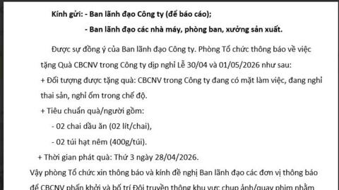 Thưởng lễ 30.4 - 1.5: Doanh nghiệp duy trì mức thưởng ổn định, đa dạng hình thức