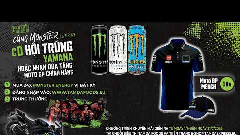 Trúng YAMAHA hoặc quà tặng MOTO GP chính hãng với Monster!