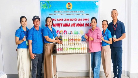 Chăm lo sức khỏe công nhân trong mùa nắng nóng tại Công ty Giầy Kim Việt