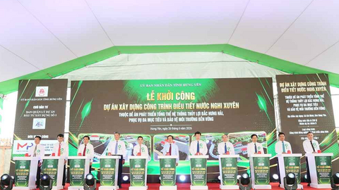 Hưng Yên khởi công công trình điều tiết nước Nghi Xuyên trị giá 250 tỉ đồng
