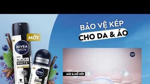 MỚI! LĂN NGĂN MÙI NIVEA MEN BLACK & WHITE - 72H NGĂN MÙI, KHÔNG LO VỆT Ố