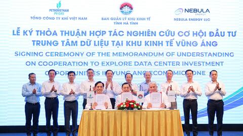 Hà Tĩnh, PV GAS và Nebula Energy hợp tác nghiên cứu đầu tư trung tâm dữ liệu tích hợp hạ tầng LNG tại Vũng Áng