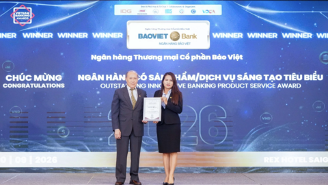 BAOVIET Bank được vinh danh “Ngân hàng có sản phẩm dịch vụ sáng tạo tiêu biểu 2026”