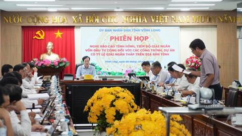 5 chủ đầu tư có tỉ lệ giải ngân dưới mức bình quân của tỉnh Vĩnh Long