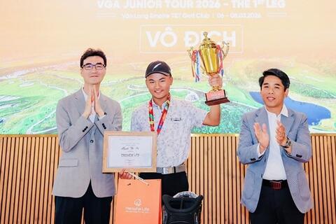 Golf thủ Nguyễn Văn Hòa vô địch chặng 1 giải trẻ VGA Junior Tour 2026