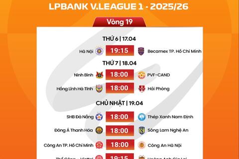 Lịch thi đấu vòng 19 V.League: Hoàng Anh Gia Lai vs Thể Công Viettel
