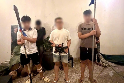 Nhóm thanh thiếu niên mang theo hung khí, náo loạn nhiều tuyến phố Gia Lai