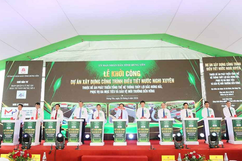 Hưng Yên khởi công công trình điều tiết nước Nghi Xuyên trị giá 250 tỉ đồng