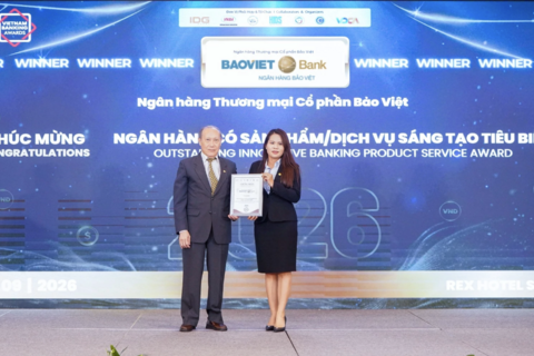 BAOVIET Bank được vinh danh “Ngân hàng có sản phẩm dịch vụ sáng tạo tiêu biểu 2026”