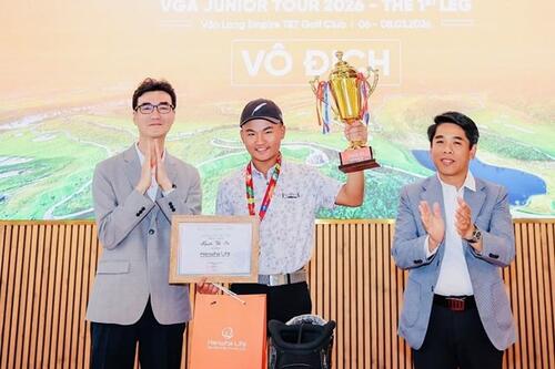 Golf thủ Nguyễn Văn Hòa vô địch chặng 1 giải trẻ VGA Junior Tour 2026