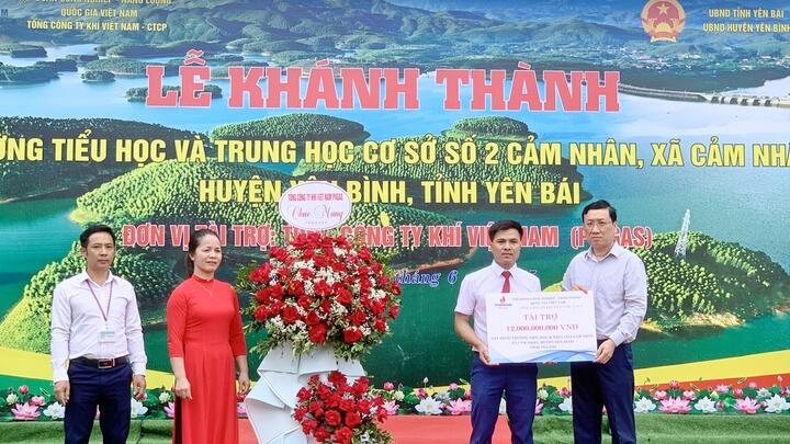 PV GAS tài trợ xây dựng trường học tại xã Cảm Nhân, huyện Yên Bình, tỉnh Yên Bái