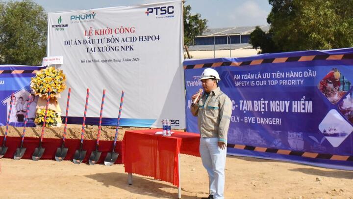 PVFCCo - Phú Mỹ khởi công dự án đầu tư bồn nguyên liệu Acid Phosphoric