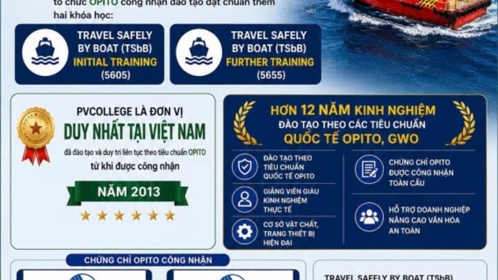 PVCollege tiếp tục mở rộng danh mục đào tạo OPITO, khẳng định vị thế hàng đầu Việt Nam