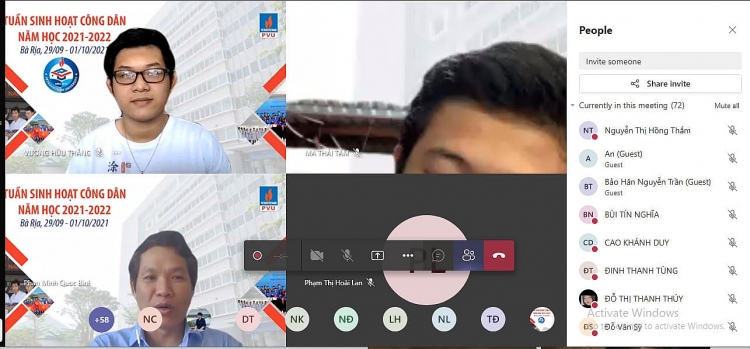 PVU tổ chức “Tuần lễ sinh hoạt công dân HSSV đầu khóa” năm 2021