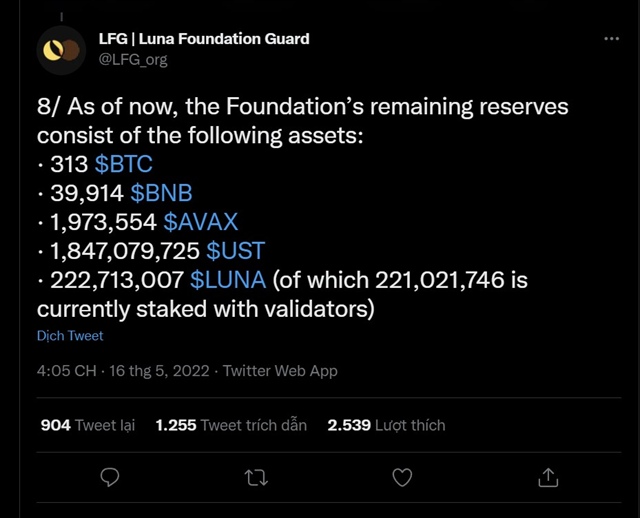 Luna tiêu sạch quỹ dự trữ trong hai ngày ảnh 1