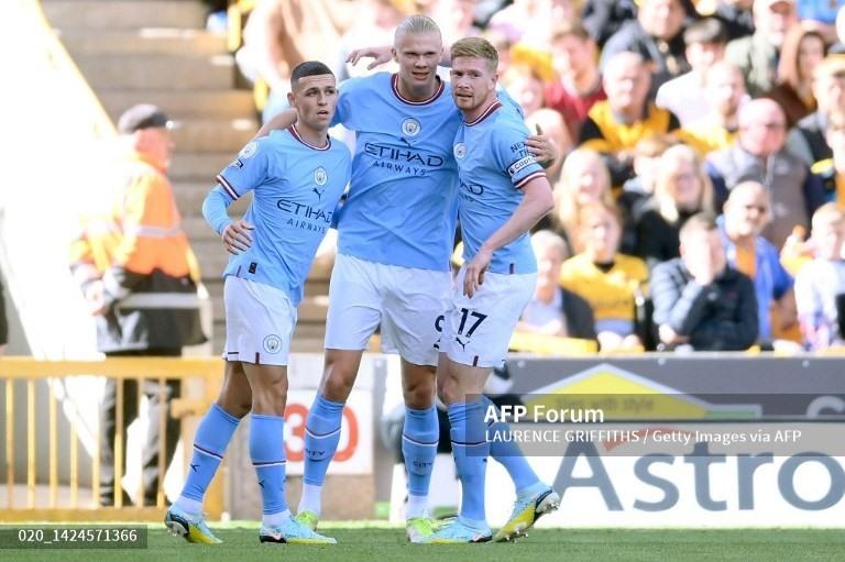 Haaland tiếp tục ghi bàn, Man City thắng đậm Wolves