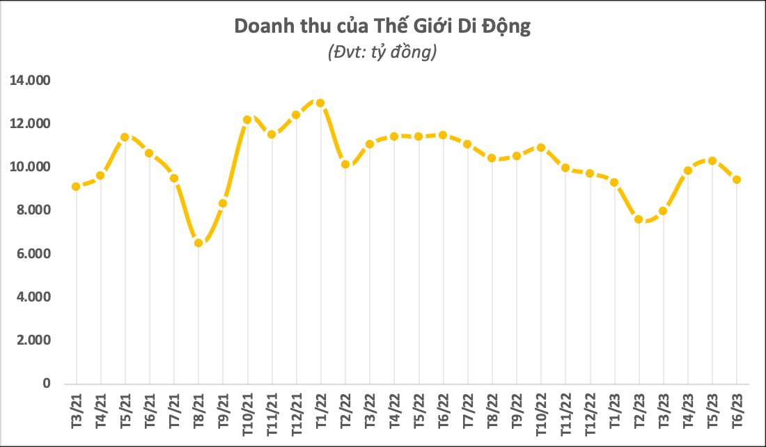 Nửa đầu năm 2023, doanh thu Thế Giới Di Động giảm 20% so với cùng kỳ, tiền từ bán thịt, cá, rau… nhiều hơn bán điện thoại, máy tính - Ảnh 2.