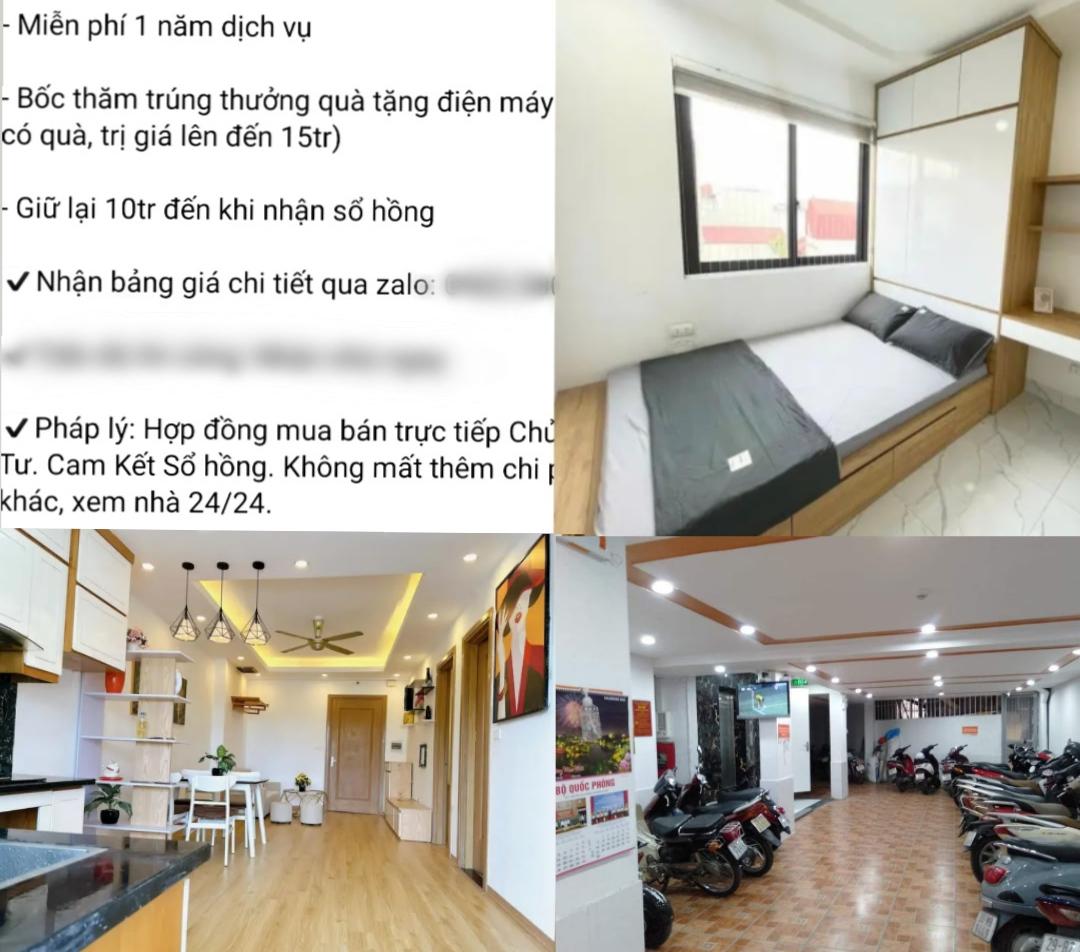 Chung cư mini Hà Nội miễn phí dịch vụ, tặng nội thất, giảm giá bán vẫn ế ẩm. Ảnh: Chụp màn hình