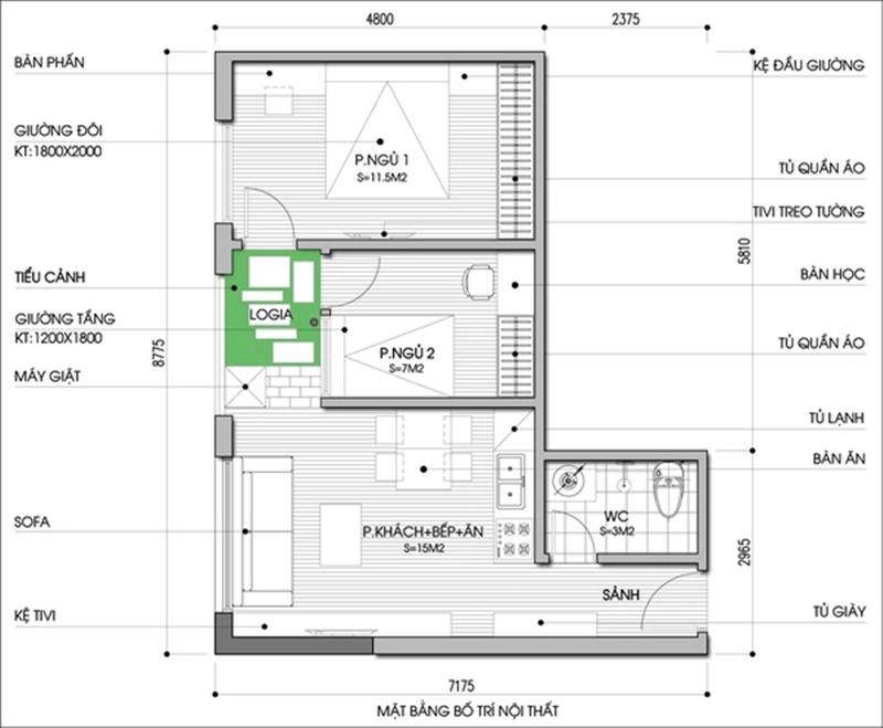 Tư vấn cải tạo căn hộ 49m2 từ 1 thành 2 phòng ngủ  - Ảnh 2.