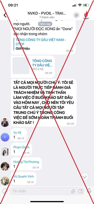 PVOIL cảnh báo Fanpage giả mạo danh nghĩa Tổng công ty đăng thông tin tuyển dụng lừa đảo