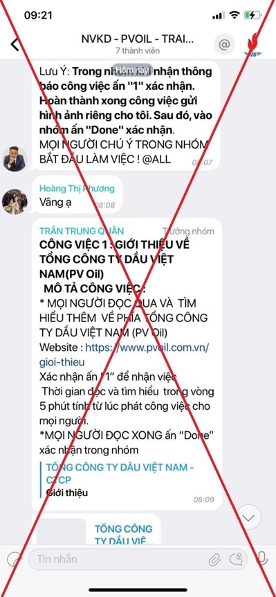 PVOIL cảnh báo Fanpage giả mạo danh nghĩa Tổng công ty đăng thông tin tuyển dụng lừa đảo