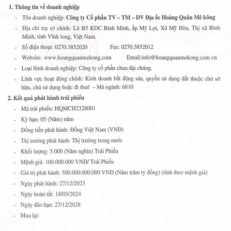 Một thành viên Địa ốc Hoàng Quân mất gần 3 tháng huy động 500 tỷ đồng trái phiếu - Ảnh 1.