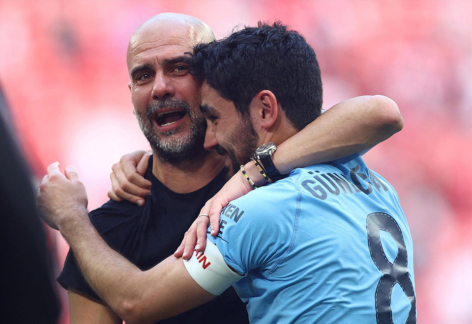 Pep Guardiola rất yêu mến Ilkay Gundogan. Ảnh: AFP