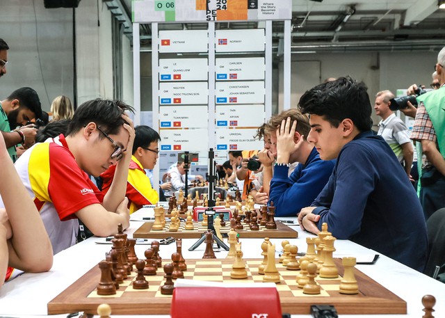 Tuyển Việt Nam cầm hòa Na Uy của "vua cờ" Carlsen tại Olympiad- Ảnh 2.