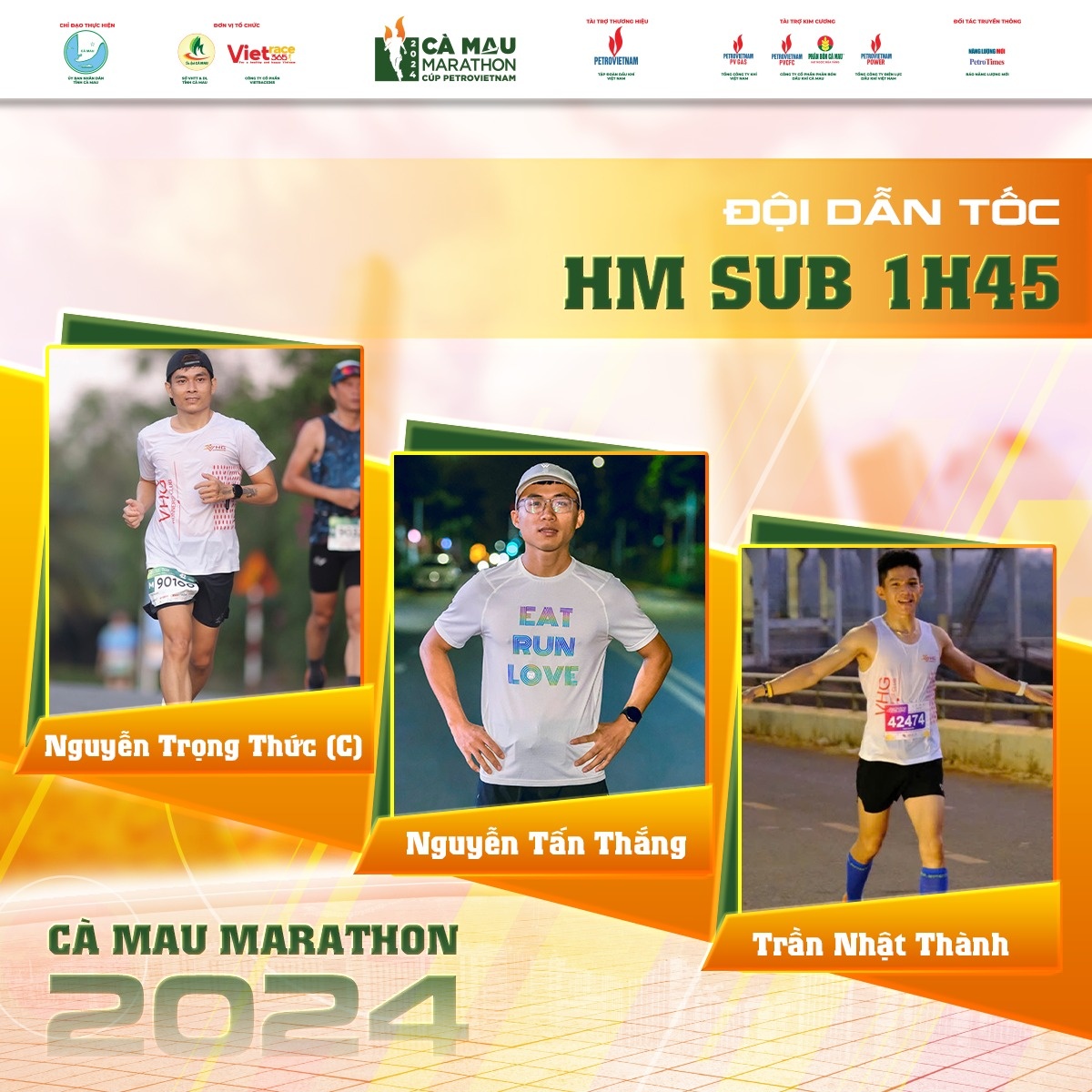 Đội ngũ người dẫn tốc tại giải Marathon - Cà Mau 2024 Cúp Petrovietnam