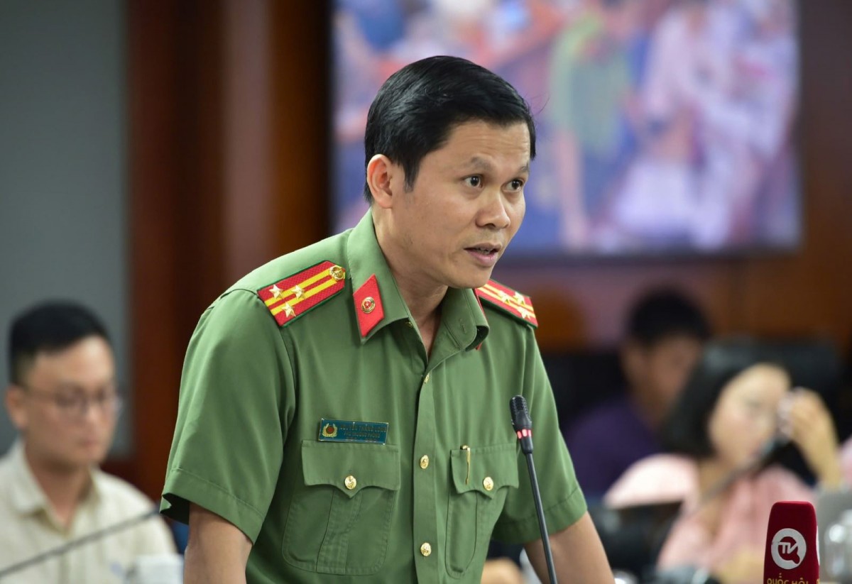 Thượng tá Nguyễn Thăng Long, Phó Phòng Tham mưu Công an TP Hồ Chí Minh. Ảnh Báo tin tức