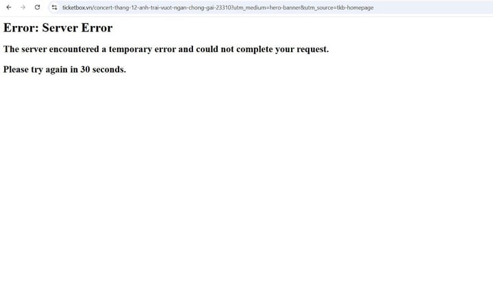 Vừa mở bán, web bán vé concert 'Anh trai vượt ngàn chông gai' sập vì quá tải- Ảnh 1.