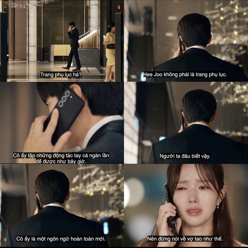 Baek Se Eon bảo vệ Hee Joo khi nghe được những lời hạ thấp vợ mình. Ảnh: Nhà sản xuất