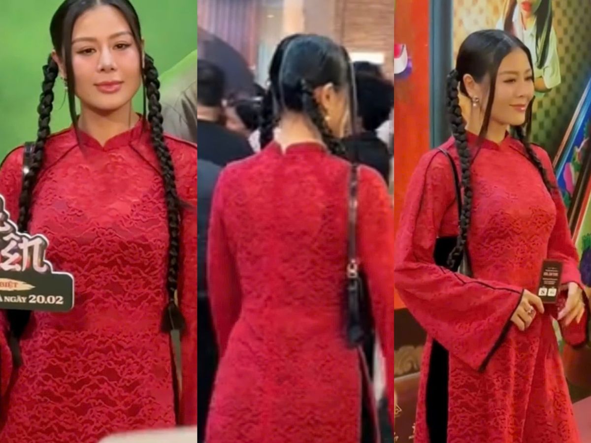 Trang phục của Nam Thư dưới ánh đèn tại sự kiện. Ảnh cắt từ video