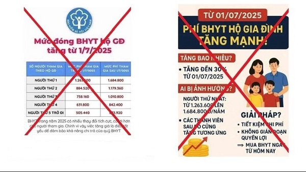 Thông tin chưa chính xác về việc tăng mức đóng BHYT hộ gia đình đang lan truyền trên các trang mạng xã hội. Ảnh: BHXH Việt Nam