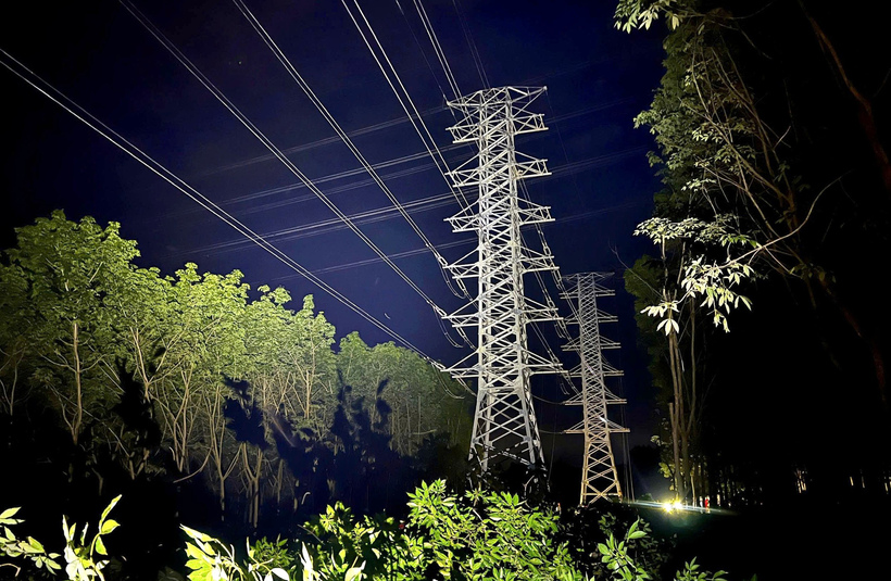 Lộ ra 110kV từ trạm 220kV Chơn Thành 4 mạch tỉnh Đồng Nai mới (tỉnh Bình Phước cũ). Ảnh: EVNSPC.