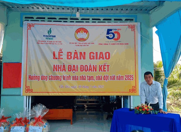 PVTrans bàn giao 200 căn nhà Đại đoàn kết cho các hộ gia đình khó khăn tại Cần Thơ