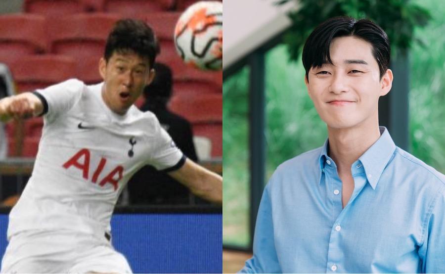 Son Heung Min và Park Seo Joon là những người bạn thân thiết ngoài đời. Ảnh: Xinhua/Nhà sản xuất phim Thư ký Kim sao thế?