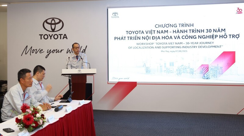 Ông Nakano Keita, Tổng giám đốc Toyota Việt Nam phát biểu tại sự kiện. Ảnh: Đức Hiền