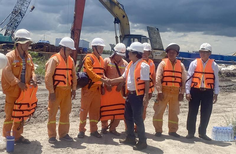 Lãnh đạo PTC4 động viên lực lượng hỗ trợ tham gia thi công