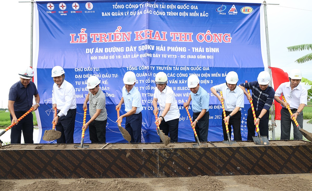 Khởi công dự án đường dây 500kV Hải Phòng - Thái Bình Khởi công dự án đường dây 500kV Hải Phòng - Thái Bình