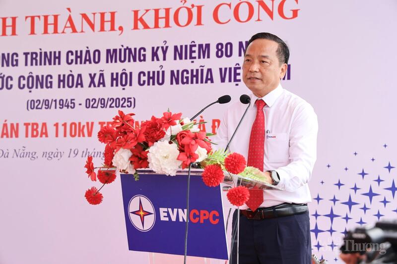 Ông Trình Trung Phương, Thành viên HĐTV EVNCPC phát biểu tại buổi lễ