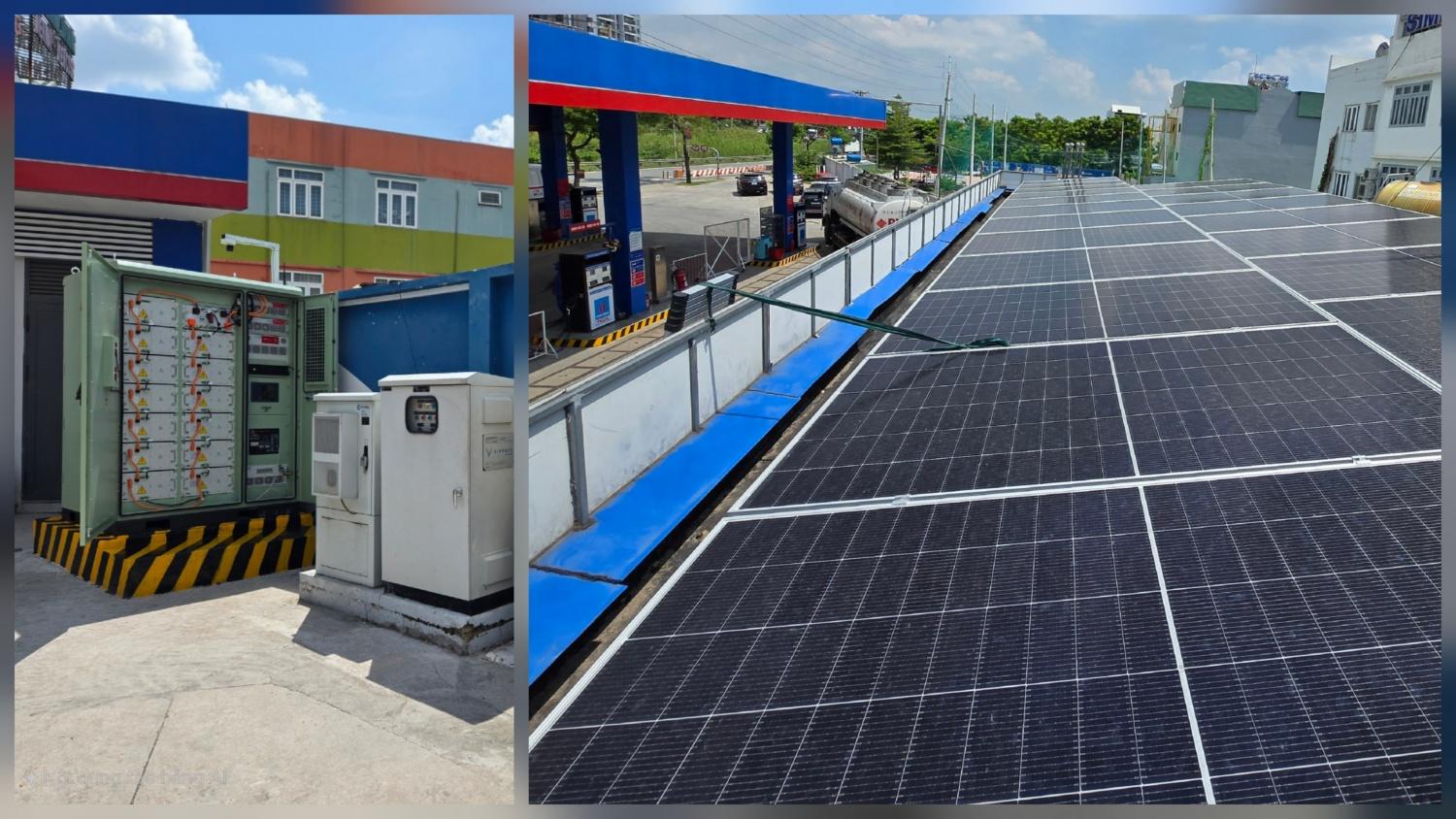 Hệ thống điện năng lượng mặt trời áp mái và hệ thống lưu trữ điện năng tích hợp GRES tại CHXD Phú Hữu cung cấp nguồn điện cho trạm sạc xe ô tô điện.  cấp nguồn điện cho trạm sạc xe ô tô điện. Hệ thống điện năng lượng mặt trời áp mái và hệ thống lưu trữ điện năng tích hợp GRES tại CHXD Phú Hữu cung cấp nguồn điện cho trạm sạc xe ô tô điện.  cấp nguồn điện cho trạm sạc xe ô tô điện.