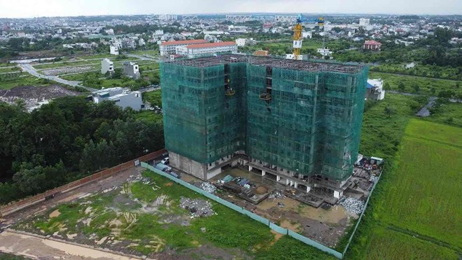 Công ty Cổ phần Phát triển hạ tầng An Hưng Phát cất nóc gần 300 căn nhà ở xã hội vào tháng 6.2025. Ảnh: HAC