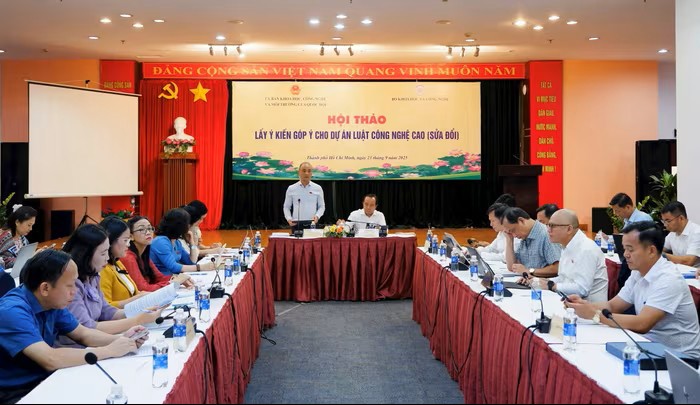 Hội thảo ghi nhận nhiều &yacute; kiến, đ&oacute;ng g&oacute;p của c&aacute;c đại biểu đối với Dự thảo Luật C&ocirc;ng nghệ cao sửa đổi. Ảnh: LH&nbsp;