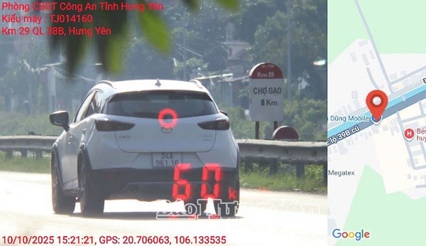 Nhiều xe vừa bị phạt nguội lỗi chạy quá tốc độ ở miền Bắc theo Nghị định 168