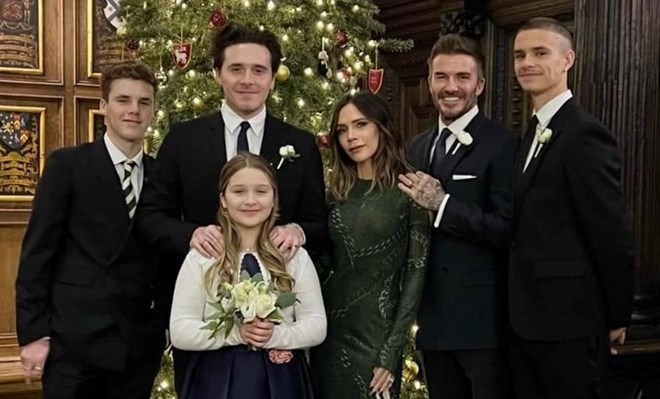 Gia đình David Beckham cách đây nhiều năm. Ảnh: Xinhua