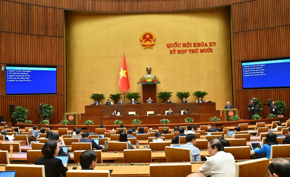 Phiên họp sáng 3.12 của Quốc hội. Ảnh: Quang Khánh