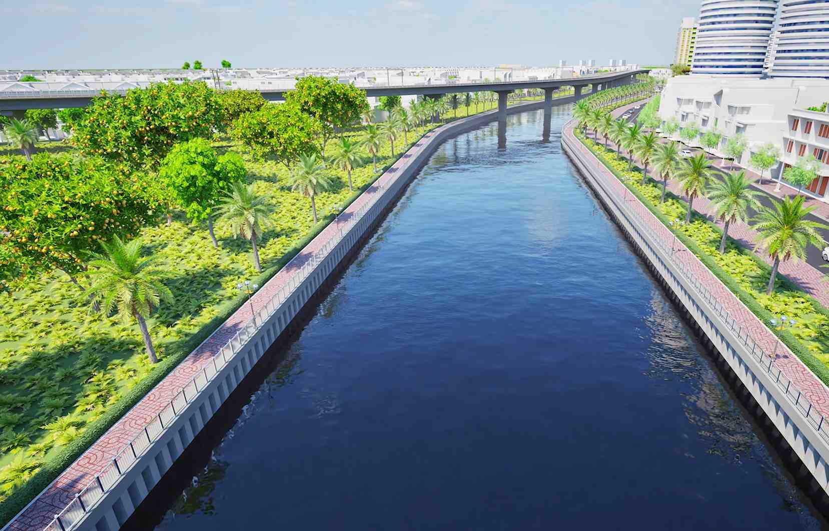 Rạch Văn Thánh được nạo vé, xây bờ kè, làm đường song hành.